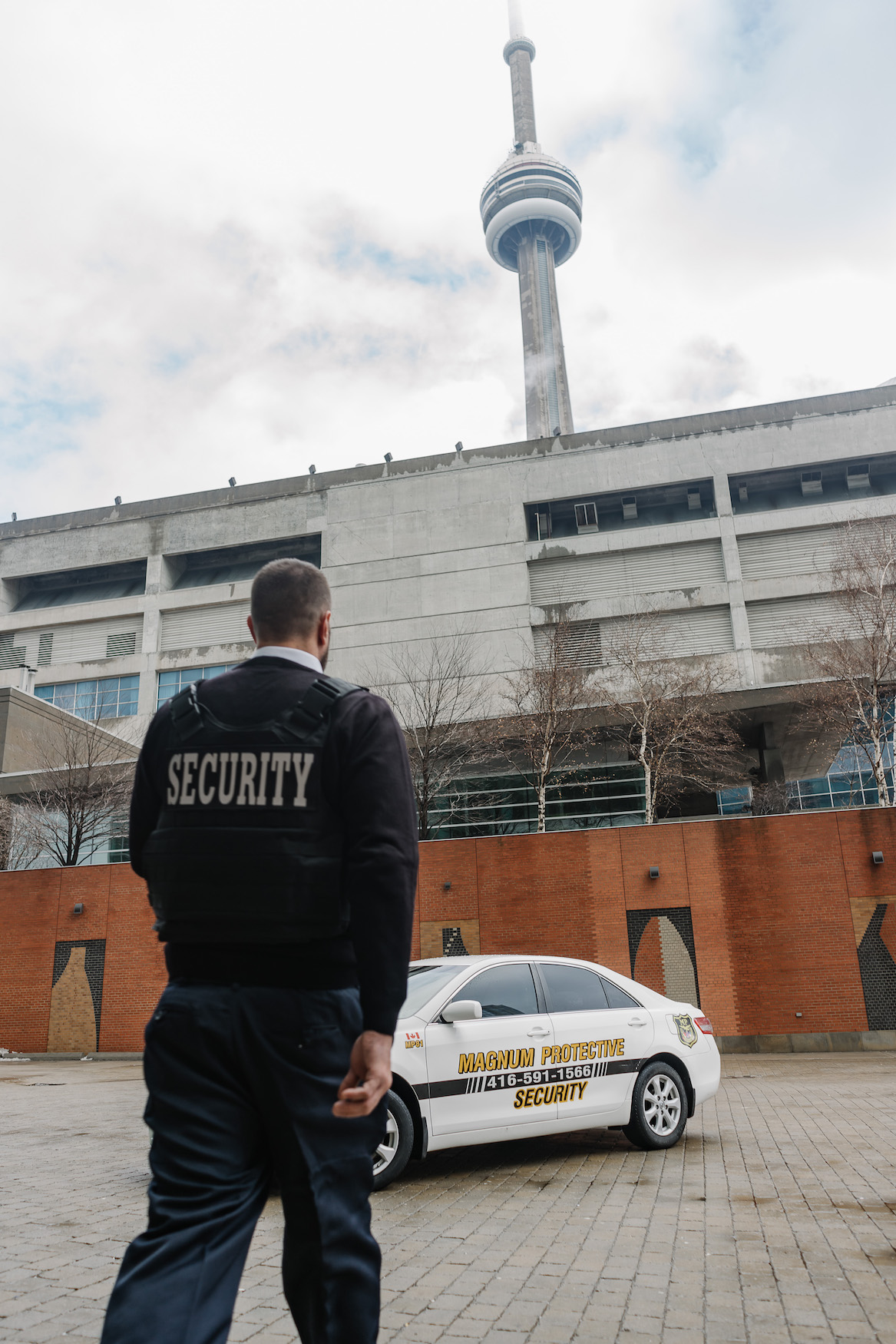 Security guard out on patrol